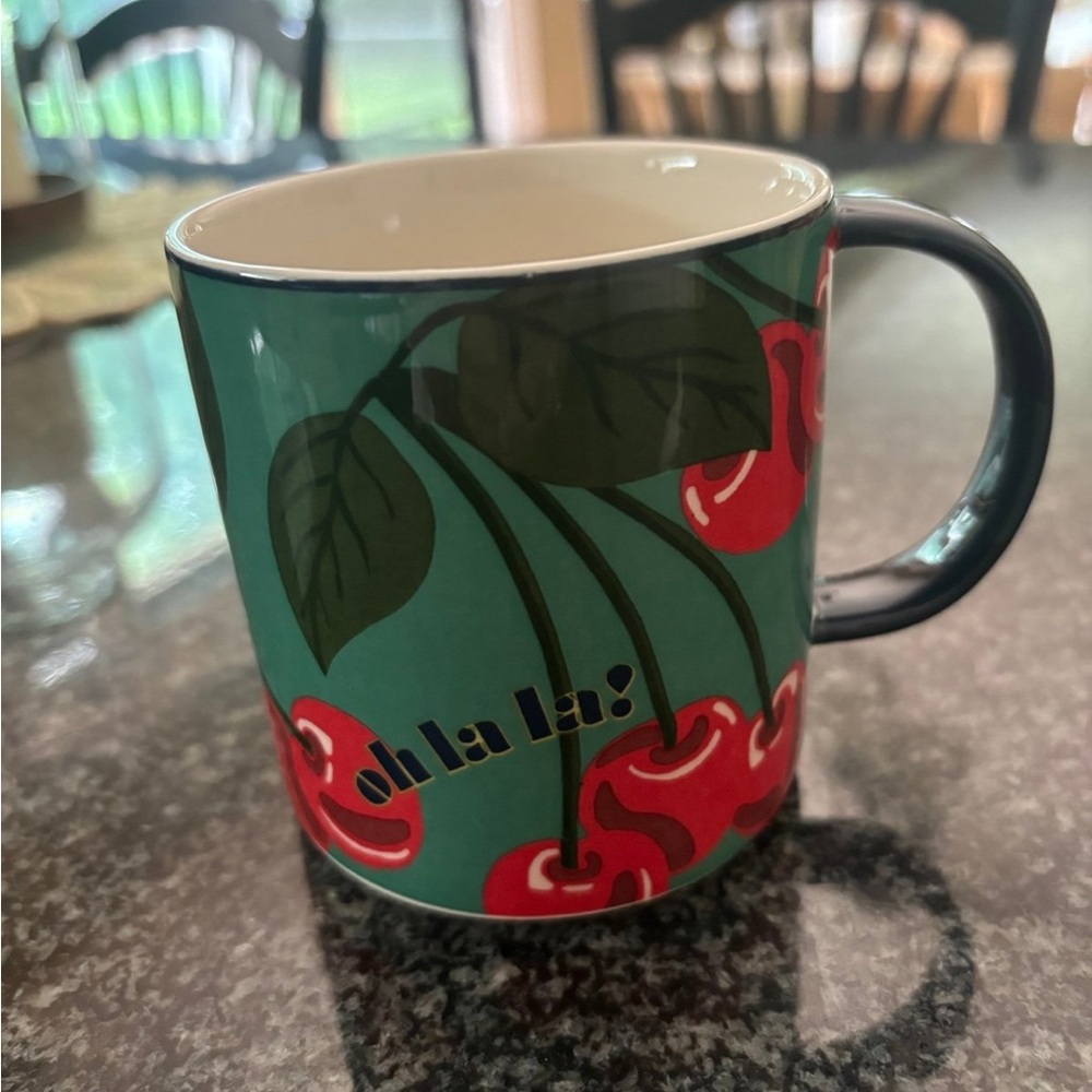 Anthropologie Cherry Delight Mug - Red and Green